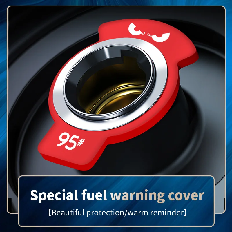 White Eye-Shaped Car Fuel Tank Cap Rubber Seal, Fuel Indicator Sign for 95, 92, and 98 Fuel, Personalized Diesel Logo Decorative Car Sticker