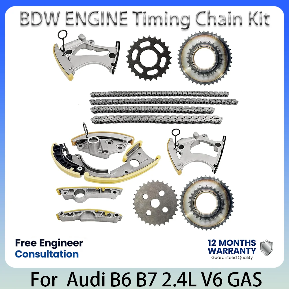 BDW Engine Timing Chain Kit OEM 06E109217H Fit For Audi A4 B6 B7 A6 C6 4F5 4F2 2.4L 2.4 L T V6 GAS 02-11 06E109570B 06E109218H