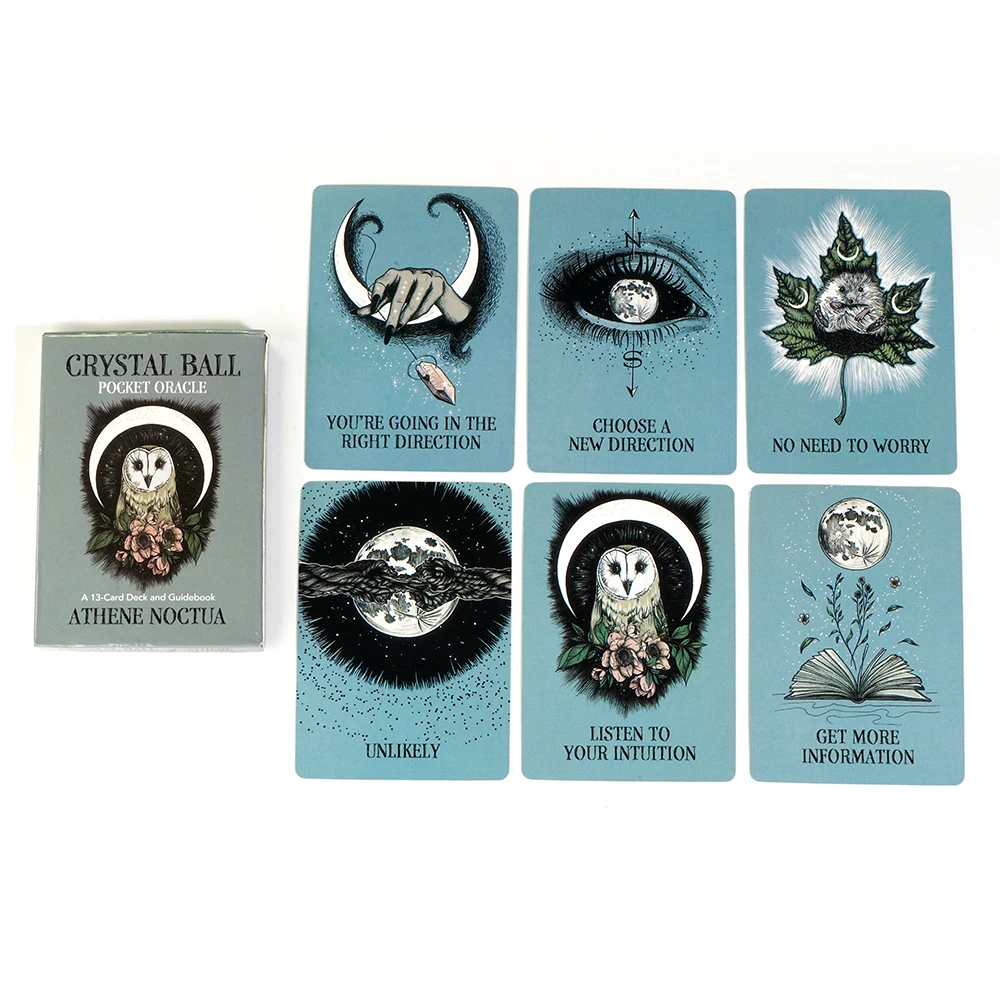 Newest Crystal Ball Pocket Oracle 13 pcs Cards Featuring Beautiful Nature-inspired Artwork Tarot Cards Card Game