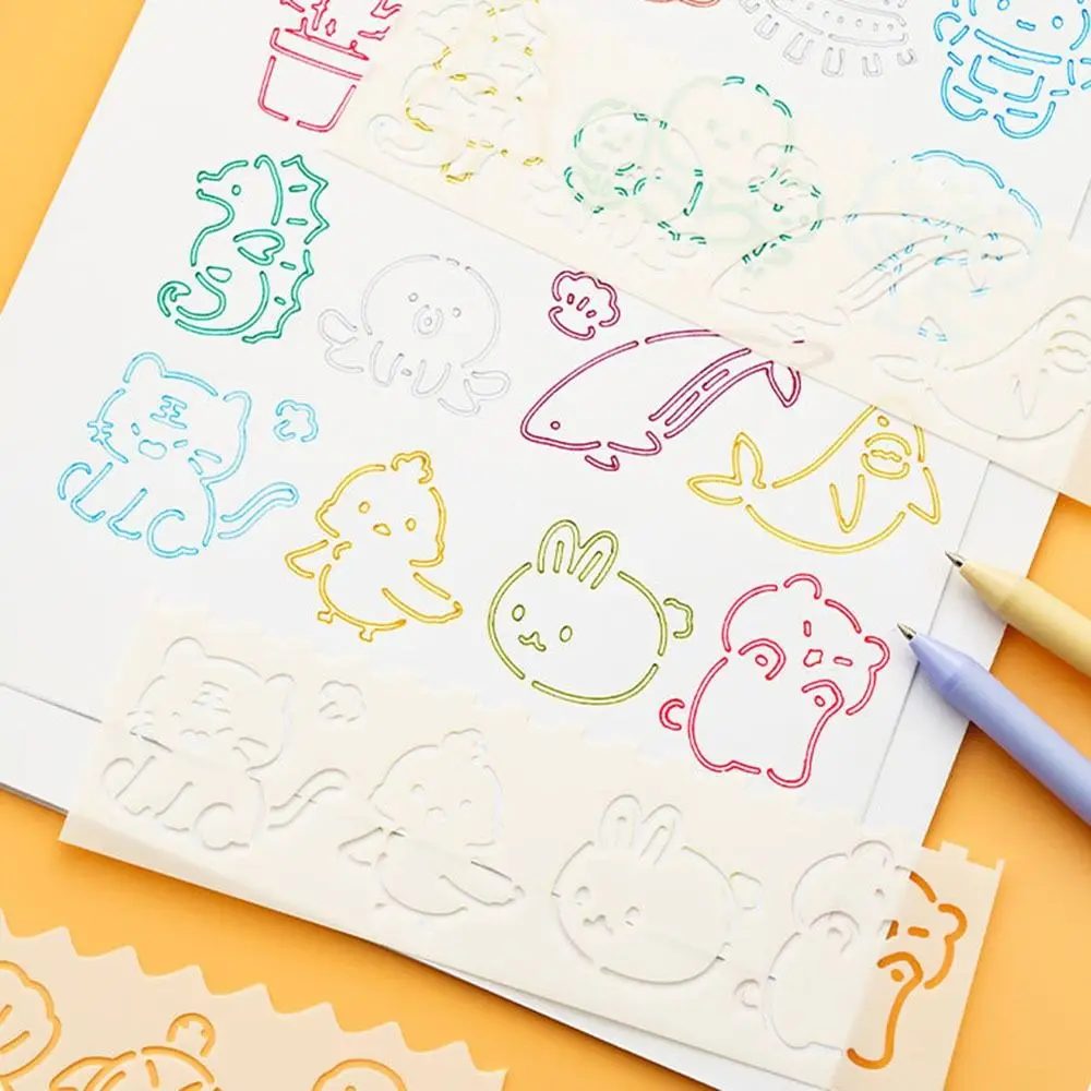 4pcs/set Copying Stencils Hollowed Drawing Templates DIY Craft Template Ruler DIY Pattern Layering Stencils Painting Decorative