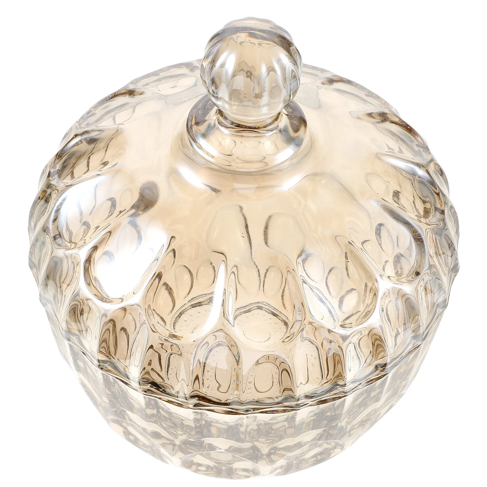 

Embossed Glass Candy Jar Portable Size Sealed Lid for Dry Food Candy Cookie Snack Storage Container Embossed Glass Jar