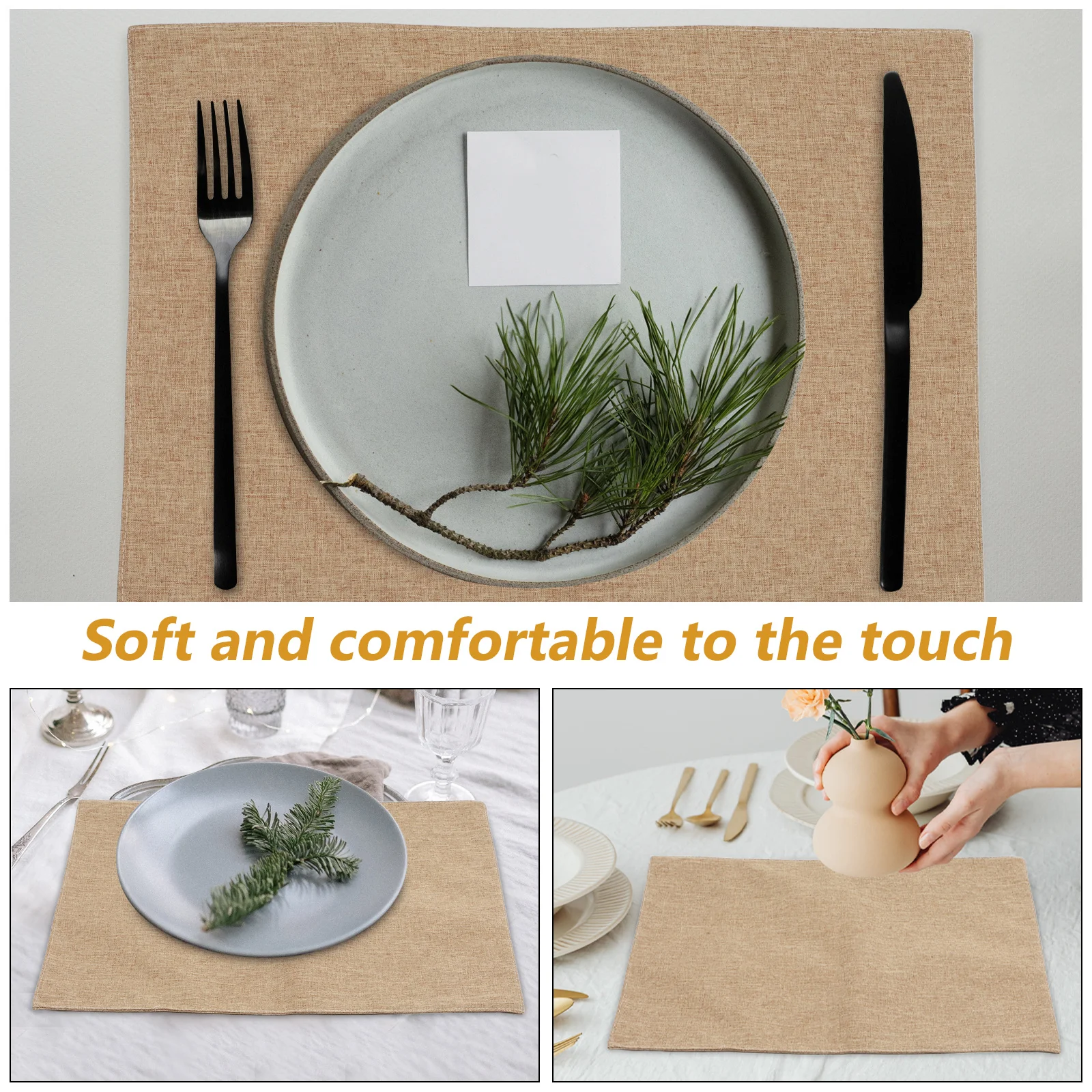

4Pcs Buffet Napkins Washable Cloth Dinner Table Napkins for Party Wedding Reusable Serviette Set Non-Slip Sturdy Polyester