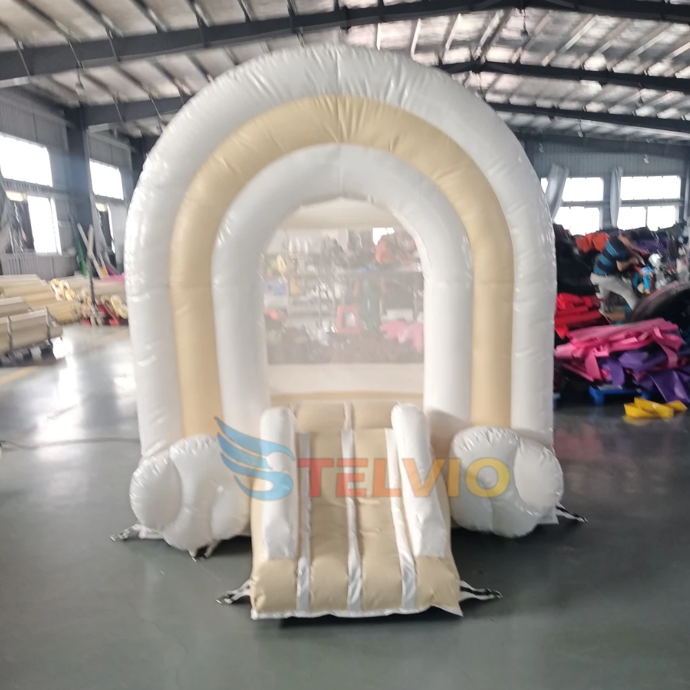 Commercial Moonwalk Wedding Bounce House With Slide Jump House Inflatable Bouncer Rainbow Jumping Castle For Kids