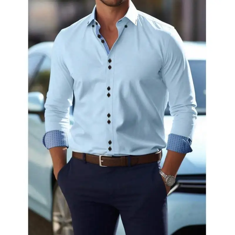 

Men's Casual Plaid Print Patchwork Button Long Sve Autumn Sle M 27003 TEMU Ciwalk Inner Wear Coolmax Fiber Knitwear