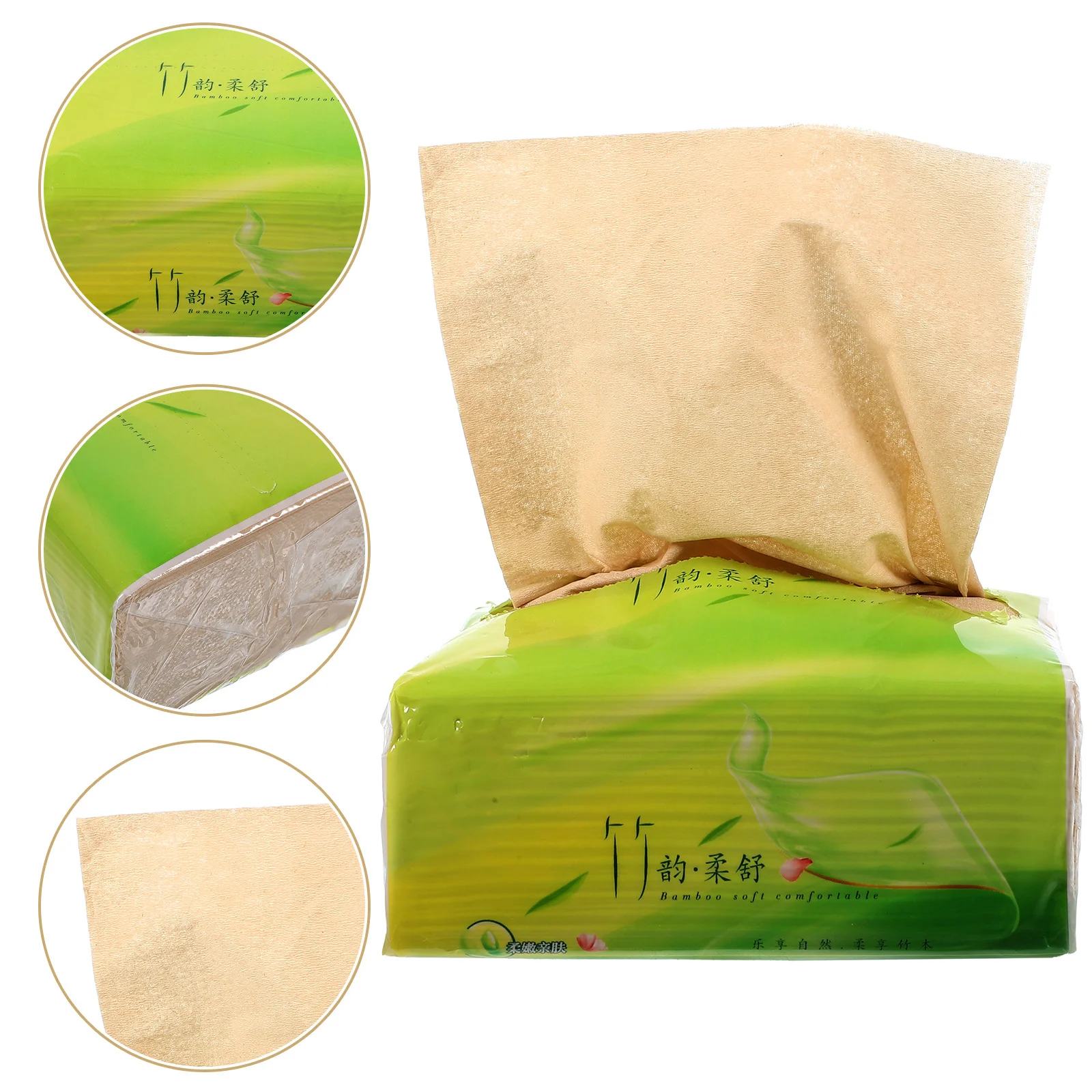 10 عبوات من مناديل الوجه لب الخيزران الناعمة الآمنة للبشرة، منديل عملي لبار الفندق والمطاعم للاستخدام العام، أوراق من نوع الاستخلاص