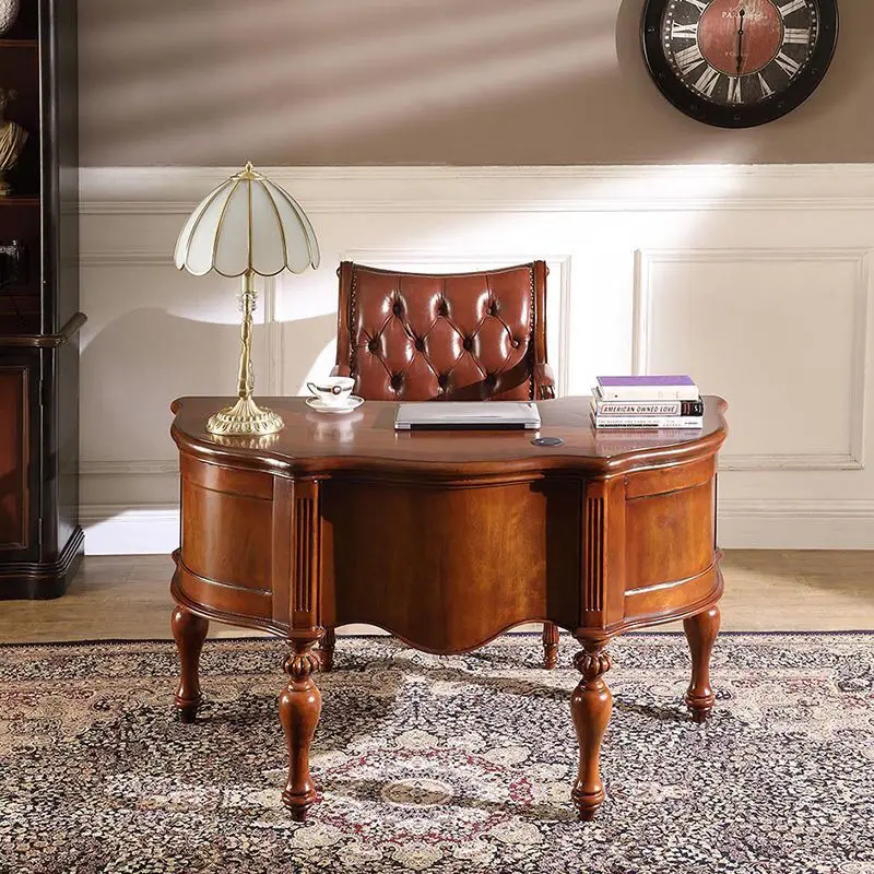 American desk computer desk household writing desk European semi-circular arc work table painting table