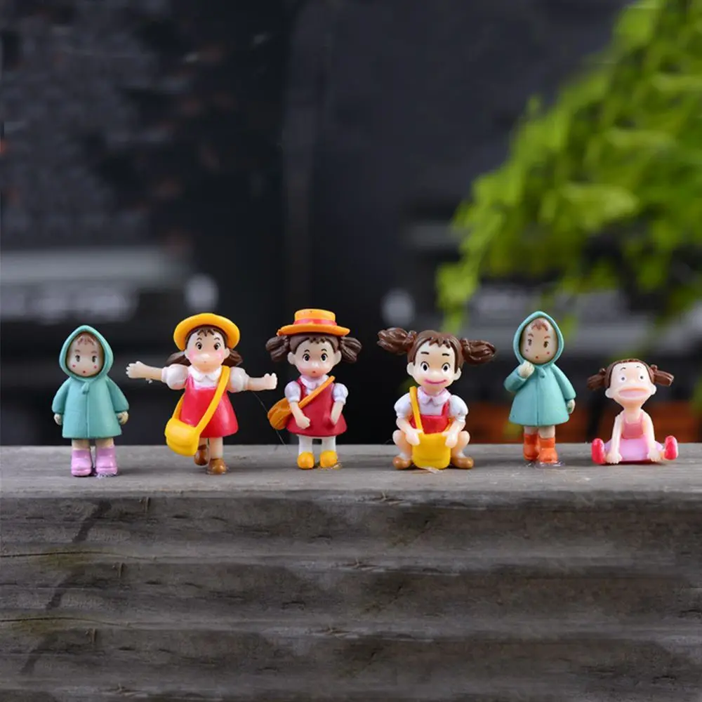 1 pçs miniaturas anime menina terrários estatuetas figuras de ação jardim de fadas suculentas desktop para crianças artesanato plástico fornecimento