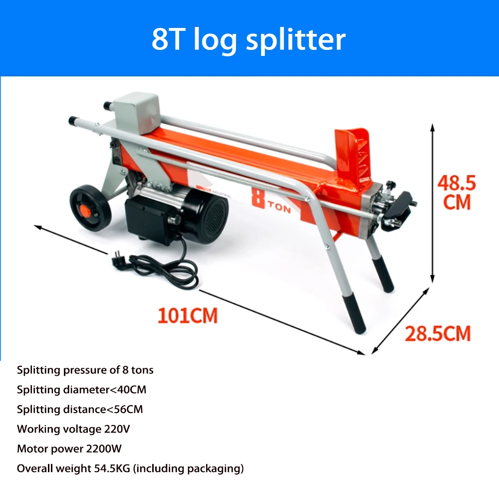 

8 ton 220v High horsepower hydraulic wood splitting machine, household and rural wood breaking machine log spliter