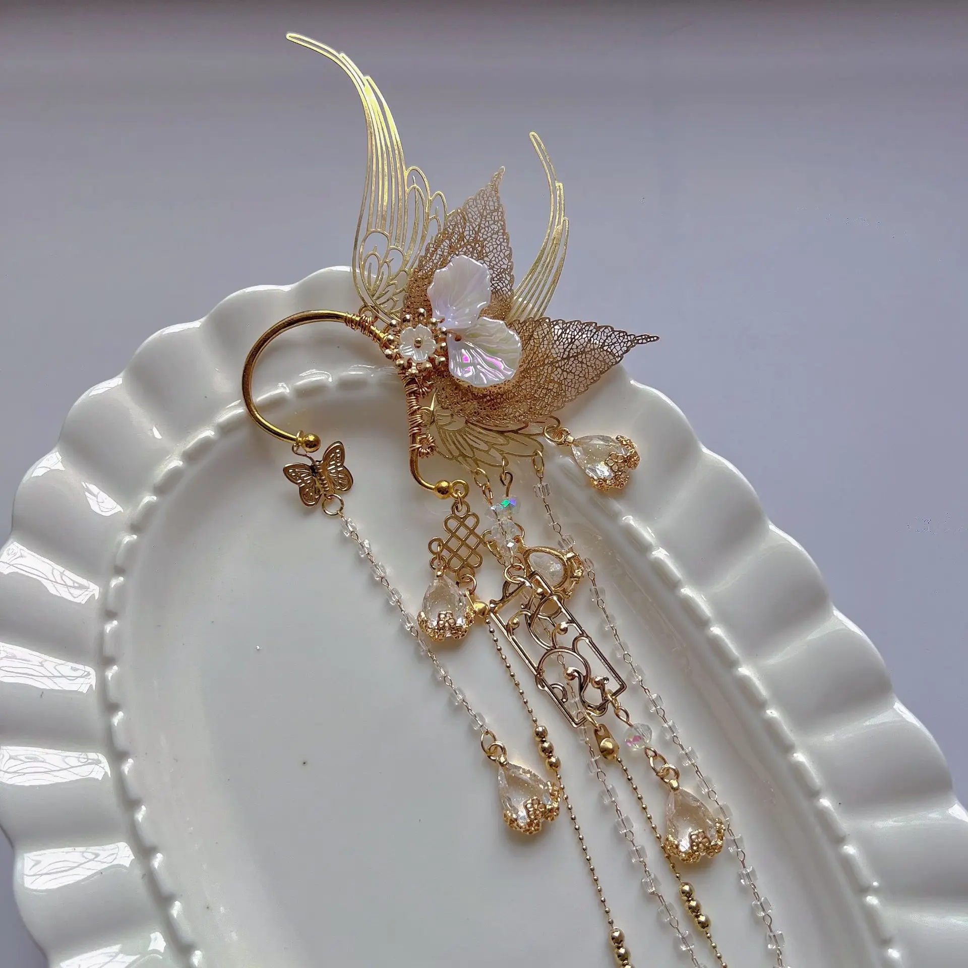 Boucles d'oreilles elfe, Costume ancien, accessoires de fée, douce princesse, accessoires Hanfu suspendus, accessoires Super féeriques, nouvelle collection 2025