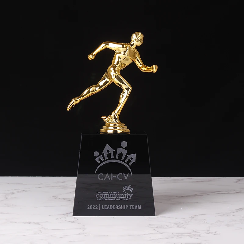 Custom Crystal Metal Marathon Running Sports Meet Award Trophy Cycling Basketball Long Jump Activity Competition Souvenir Gifts