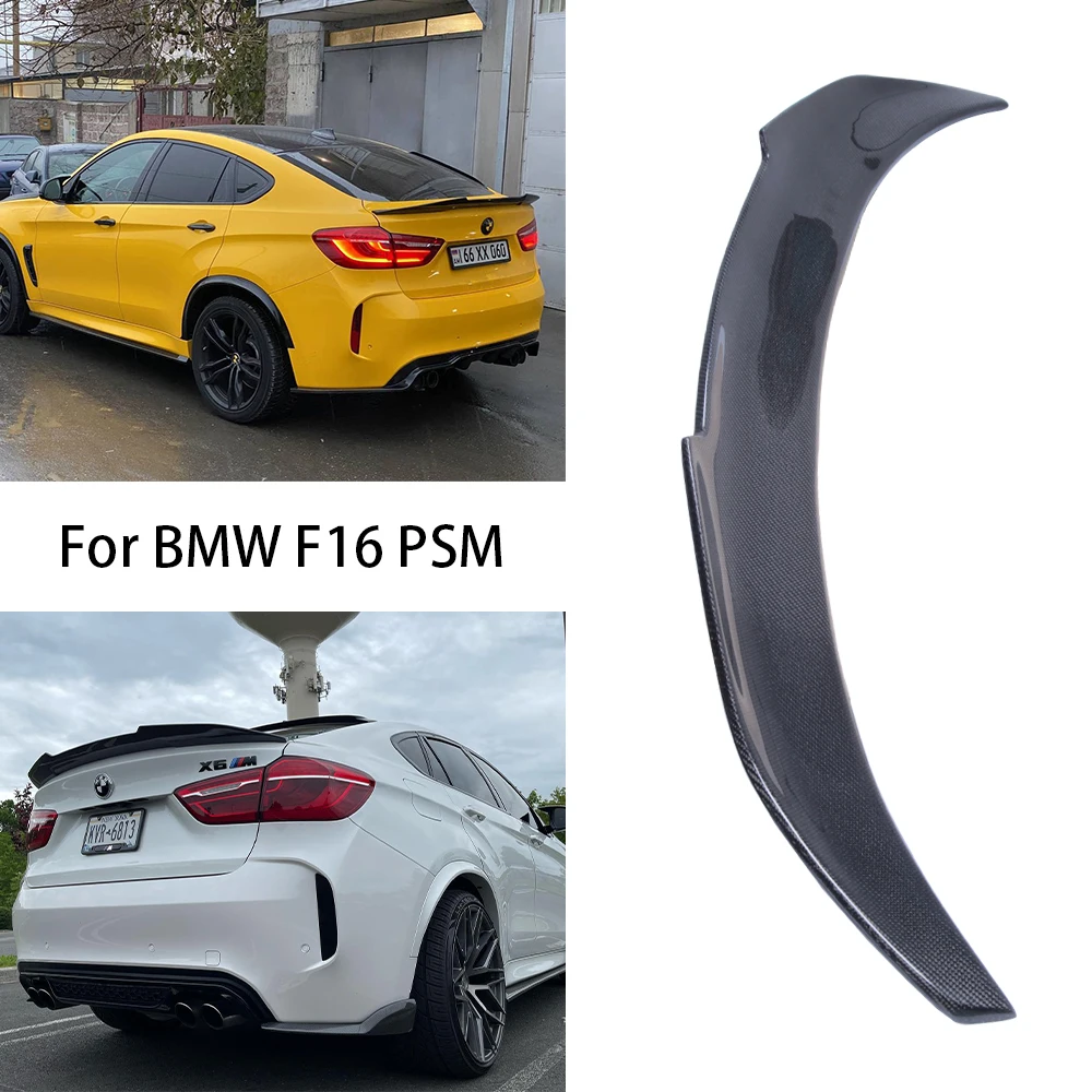 

For BMW X6 F16/X6M F86 PSM Style Real Carbon Fiber Material Rear Spoiler Trunk Wing 2014-2019
