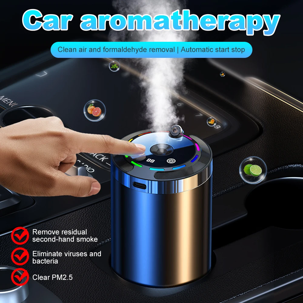 Smart Car Air Freshener Rechargeable Aroma Diffuser Air Freshener Essential Oil Fragrance Gift 3 Levels Adjustable