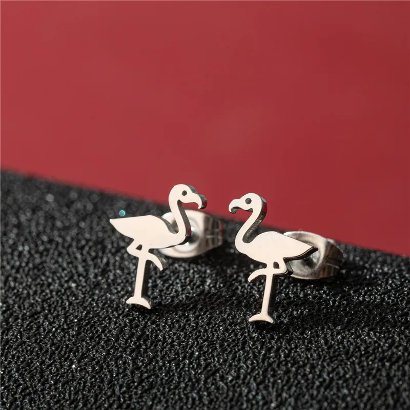 Punk-Spinnennetz-Ohrringe für Frauen, Edelstahl-Musikbrillen-Pinguin-Ohrstecker, Minimalistische Ohrpiercing-Schmuckgeschenke – Detail 3