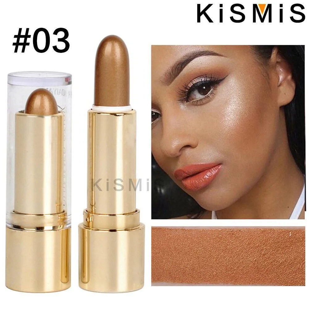 KISMIS 3D Face Brighten Highlighter Bar Cosmetic Face Contour Bronzer Shimmer Highlighter Stick Concealer Cream Makeup tool