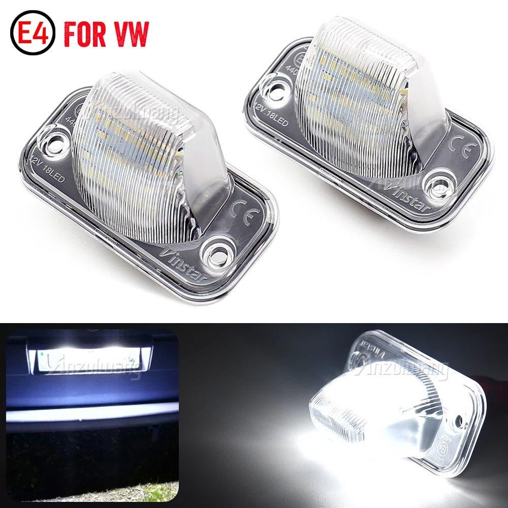 

2x Error Free 18 SMD Number-plate Lamp For VW Passat B5 B6 LED License Plate Light For VW Transporter T4 Passat 1990-2003