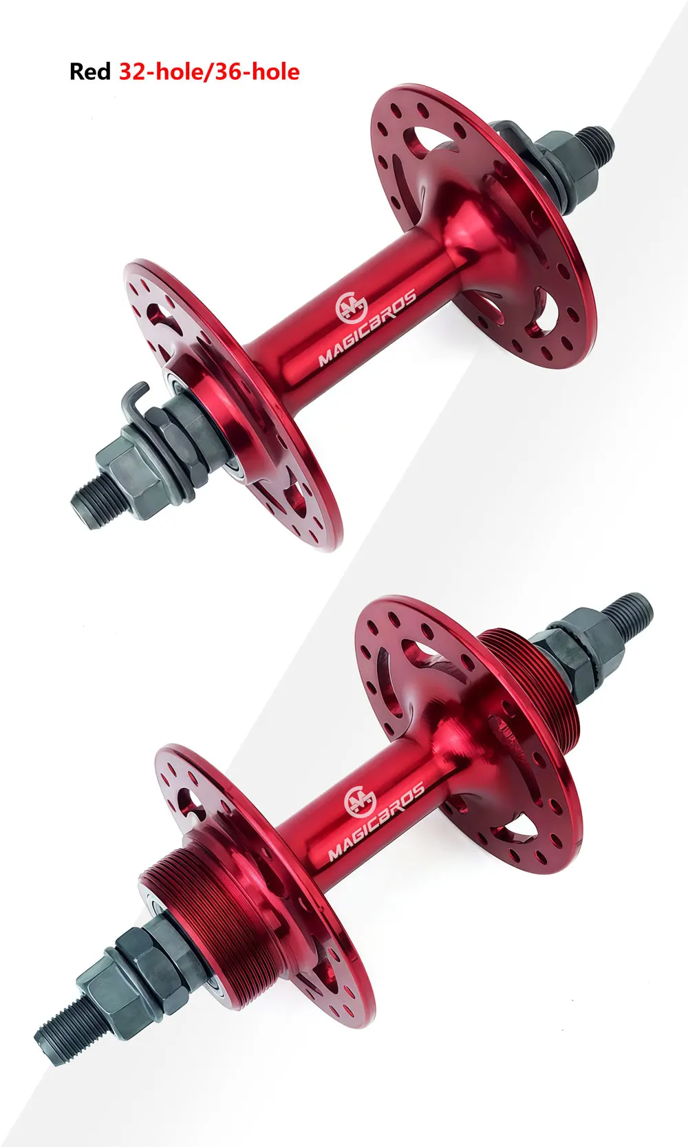 MAGICBROS Fixed Gear Fahrradnabe Aluminium Single Speed Fahrrad vorne hinten 32H 36H Nabe 700C Bahnrad Radfahren Fixie Fahrrad Radnaben – Detail 11