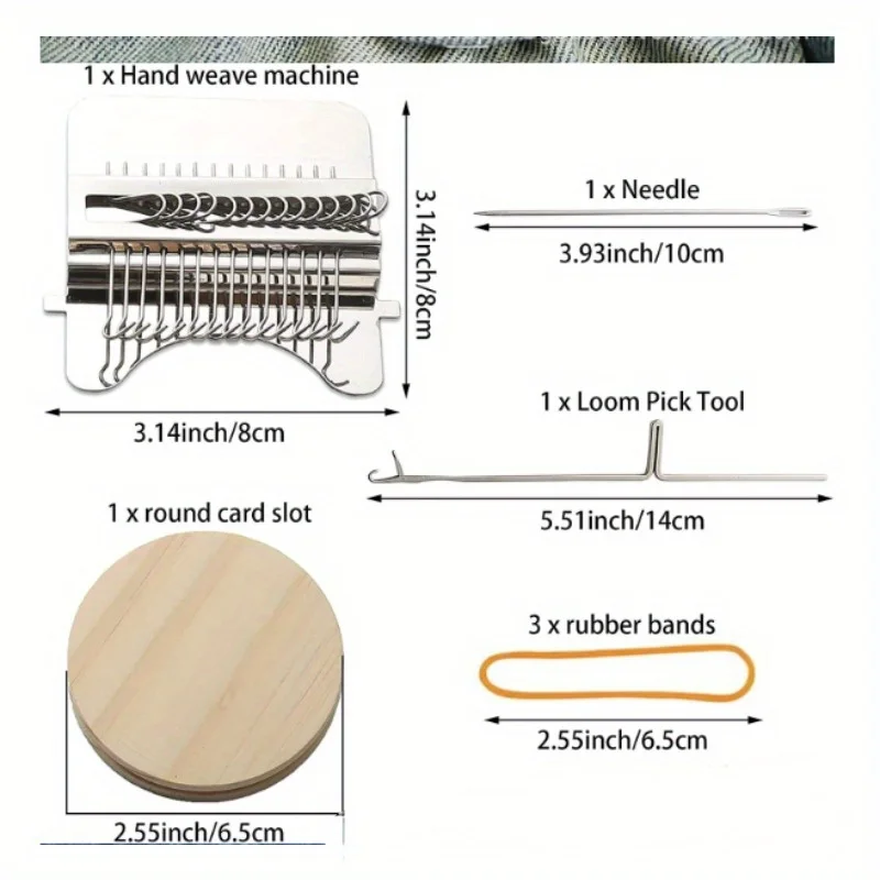 Diy Creative Braiding Patching Machine Hand Knitting Wooden Speed Weve Type Small Loom Tool Stitching and Knitting Loom