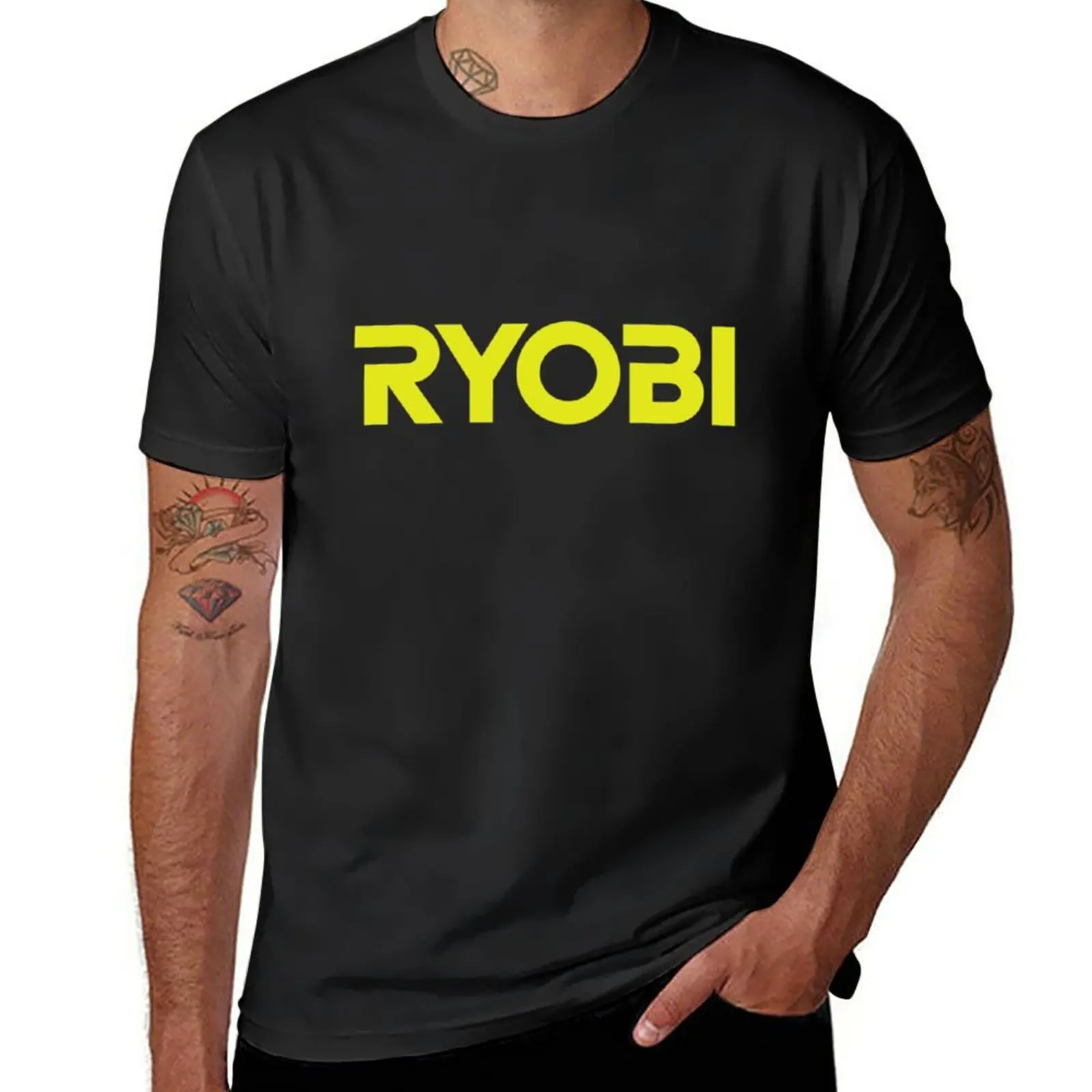 New POWER TOOLS-RYOBI LOGO T-Shirt sports fan t-shirts vintage clothes hippie clothes mens long sleeve t shirts