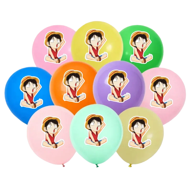 10/20pcs One Piece Birthday Party Balloons Set Cartoon Character Luffy Uta Latex Ballon Ha Birthday Kids Room Decor Cake Toppers view 3
