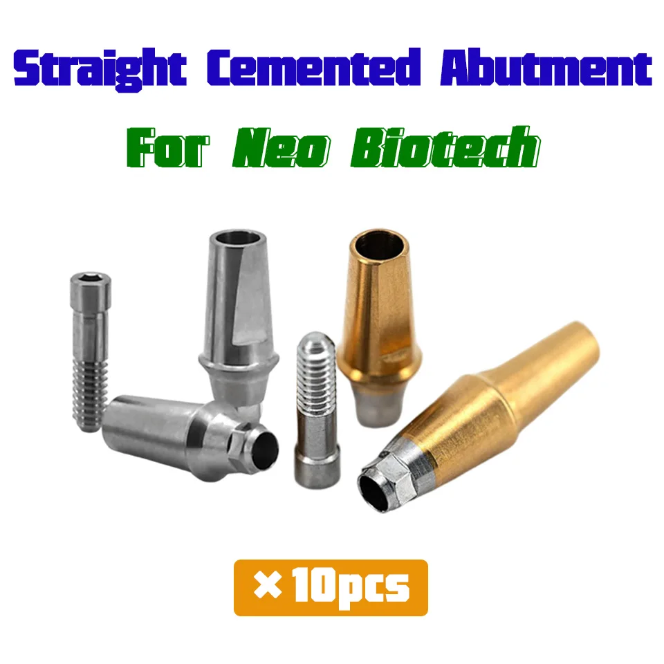 Prosthetic Components Straight Cemented Abutment compatible with Neo Biotech Implant Dental Lab Materials with Screws 10pcs
