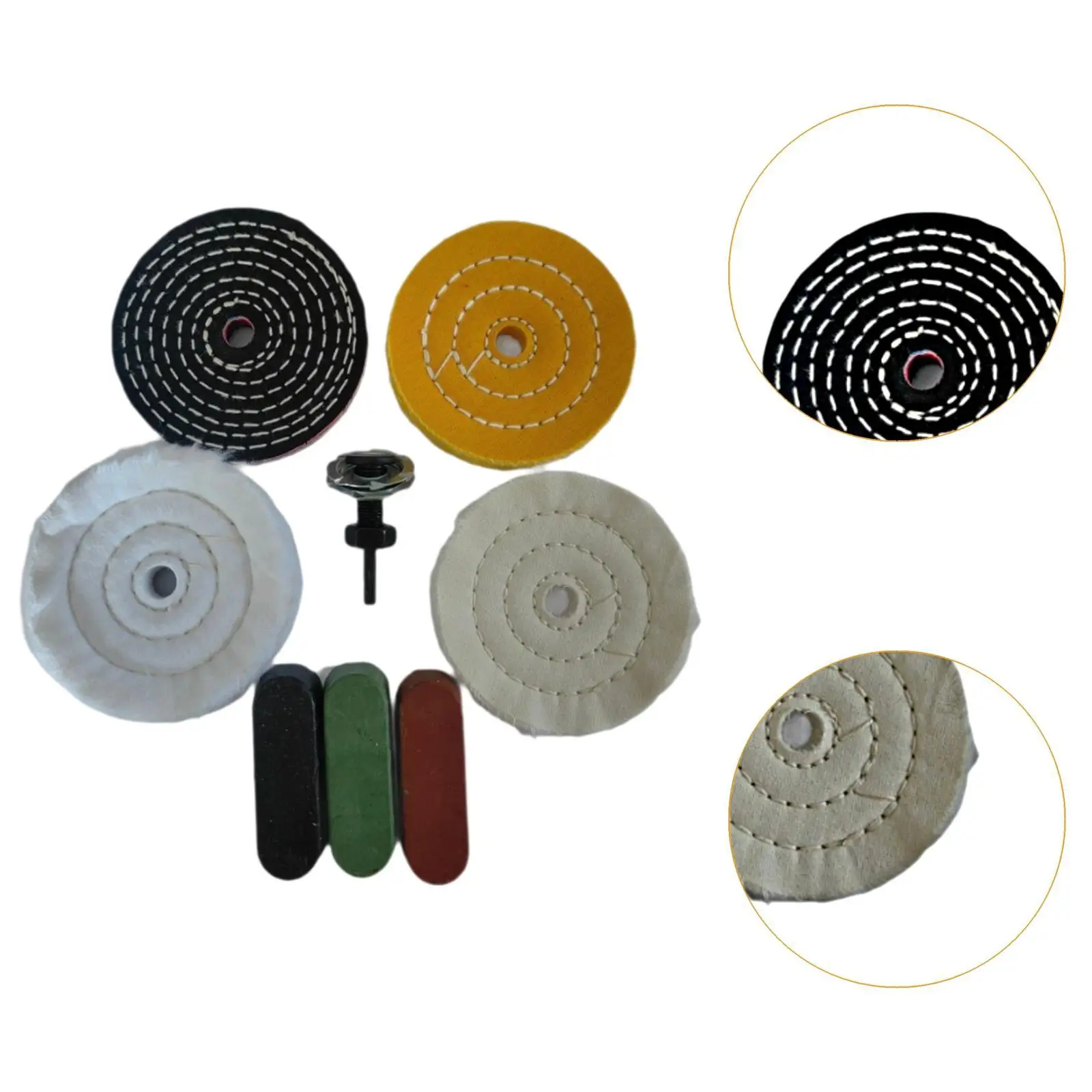 Buffing Polishing Wheel Kit Soft Easy to Install Accessories Reusable Polishing Compound Kit for Wood Jewelry Chrome Metal Glass