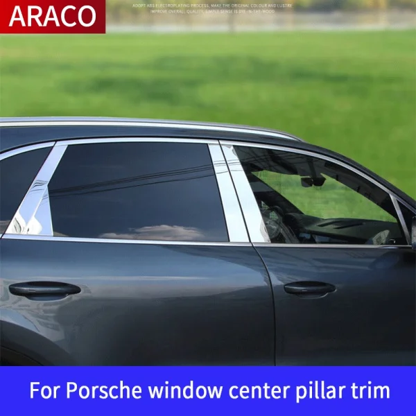 Window Center Pillar Trim For Porsche Cayenne 2018-2021 Stainless Steel Anti-scratch And Wear-resistant Decorative Accessories