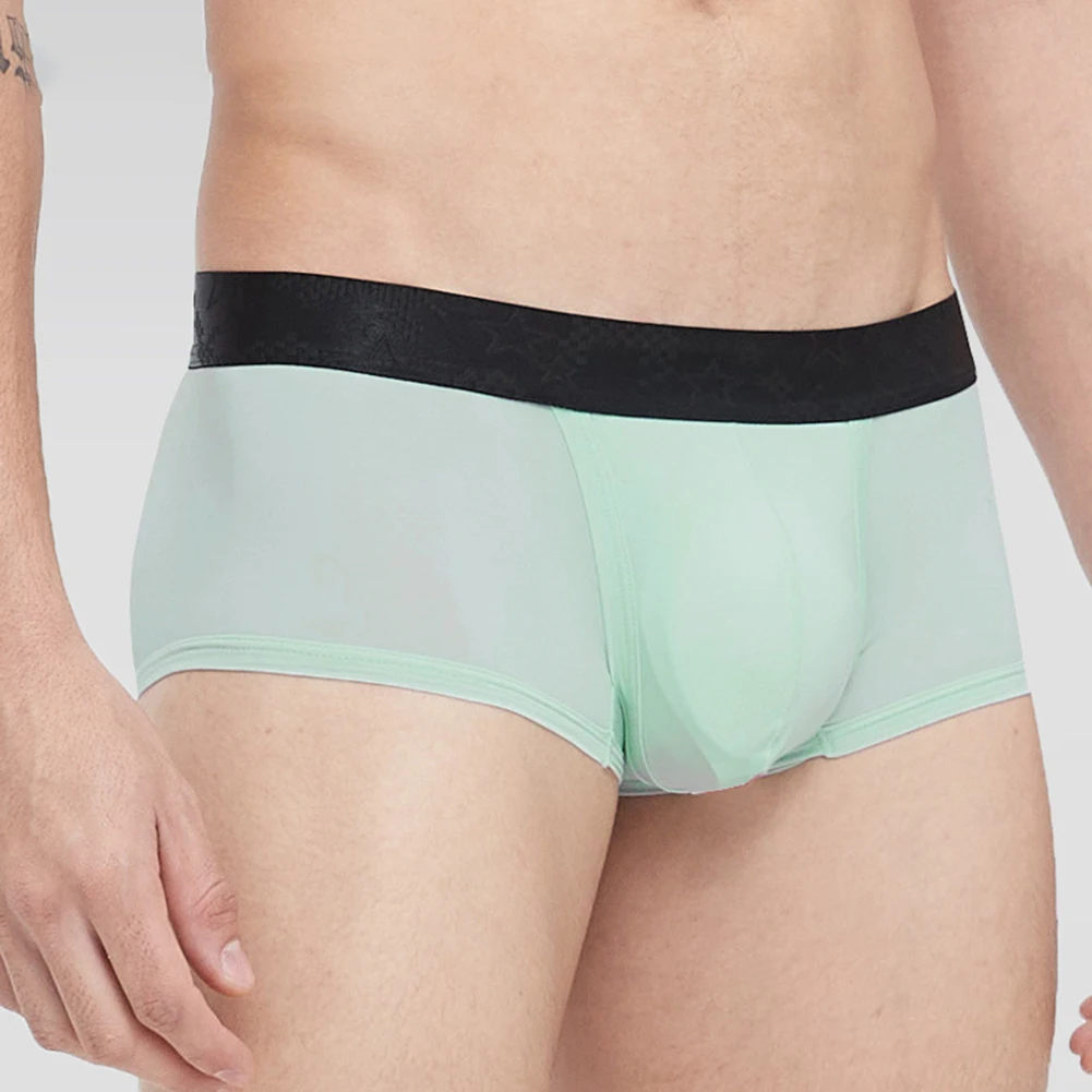 

Men's Panties Solid Color Lingerie Breathable Gay Sissy Pouch Underwear Ultra-Thin Underpants Seamless Boxers Shorts Trunks