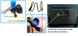 OEM Product For Garmin 4 Pin Transducer to 8 Pin Sounder Adapter Cable Repair and replacement Part