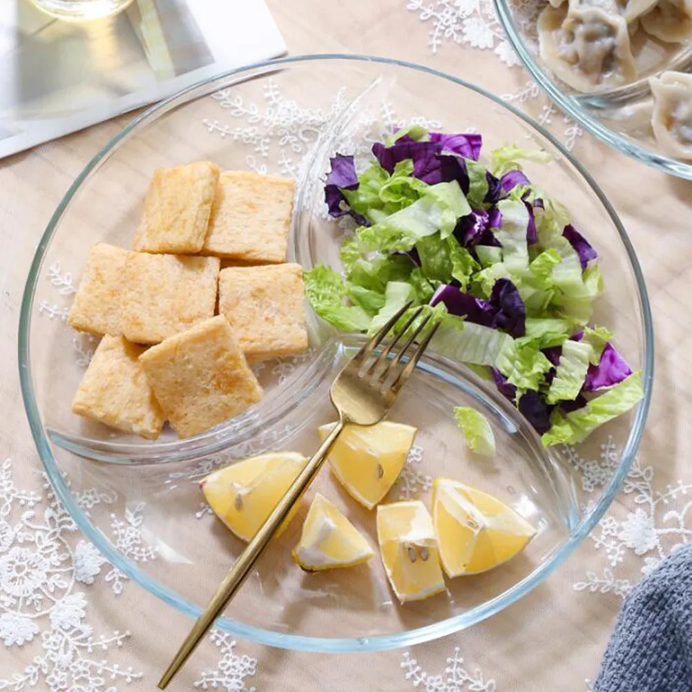 

Многосекционная фруктовница из закаленного стекла, поднос для еды для дома, ресторана, бара, хранения закусок, кухонная утварь, сервировочное блюдо