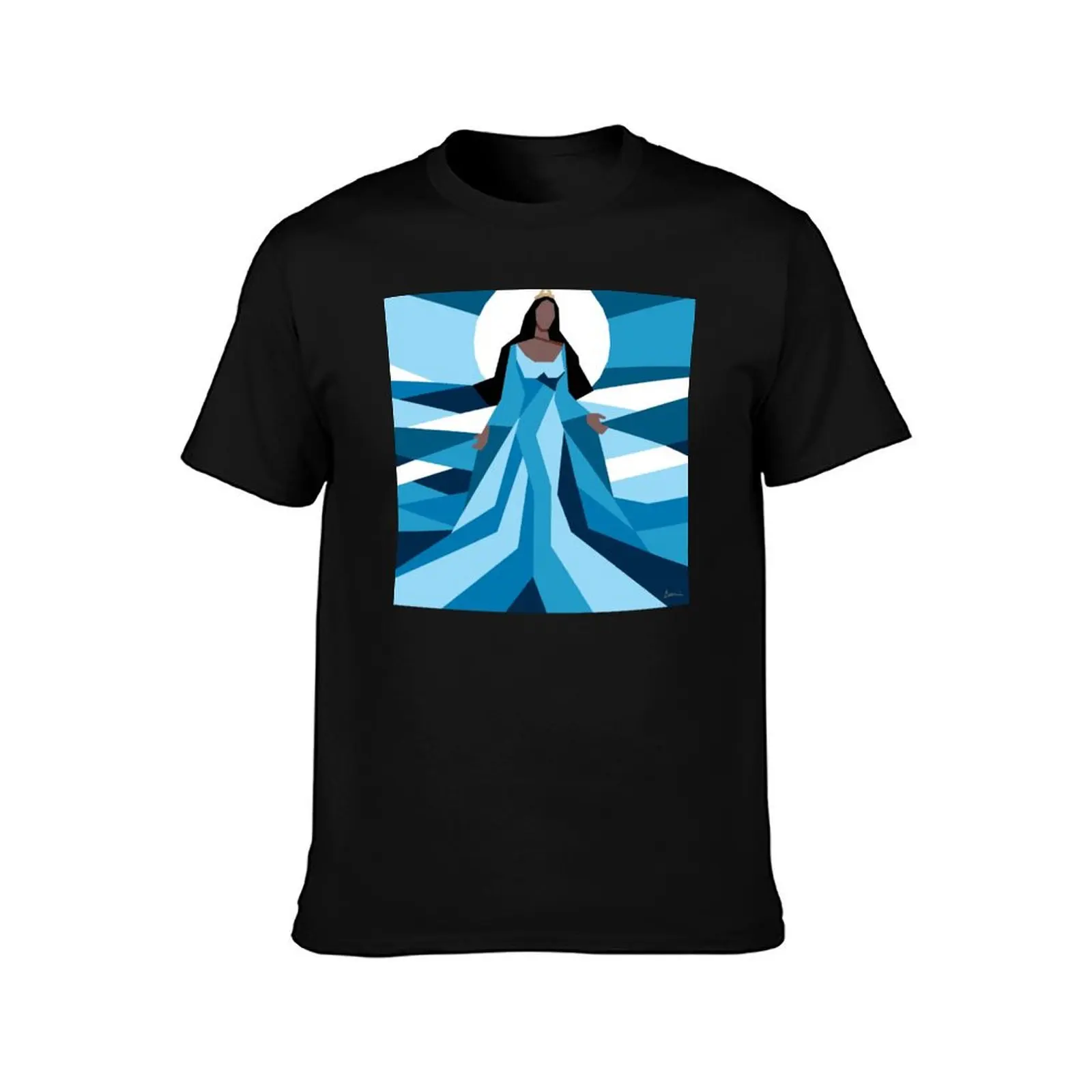 Iemanjá a Rainha do Mar T-Shirt cotton graphic tees blue archive graphics Men's t-shirt