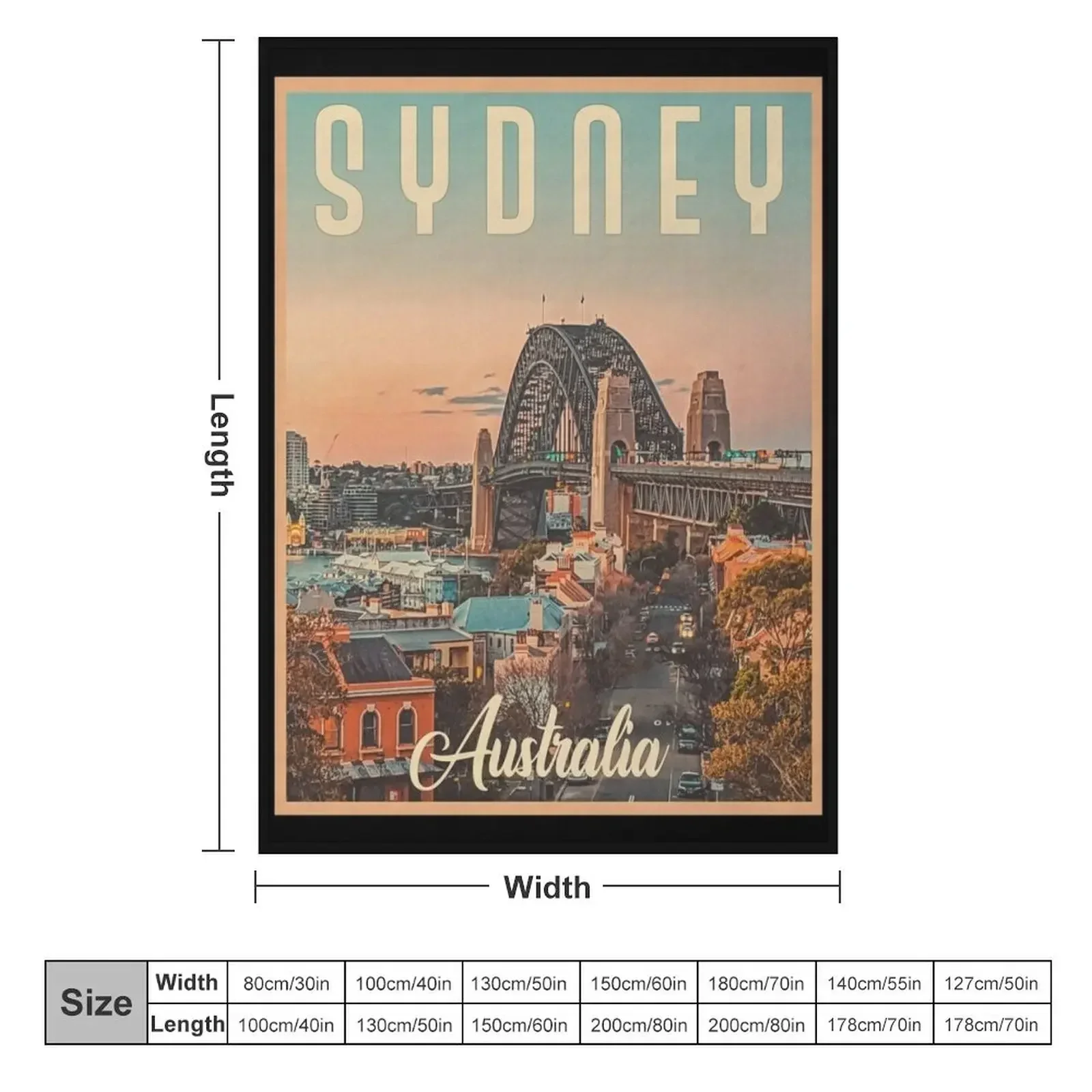 Sydney Australia Vintage Travel, Best Gift Idea For Sydney Lovers And Travel To Sydney Throw Blanket Quilt Designers Blankets