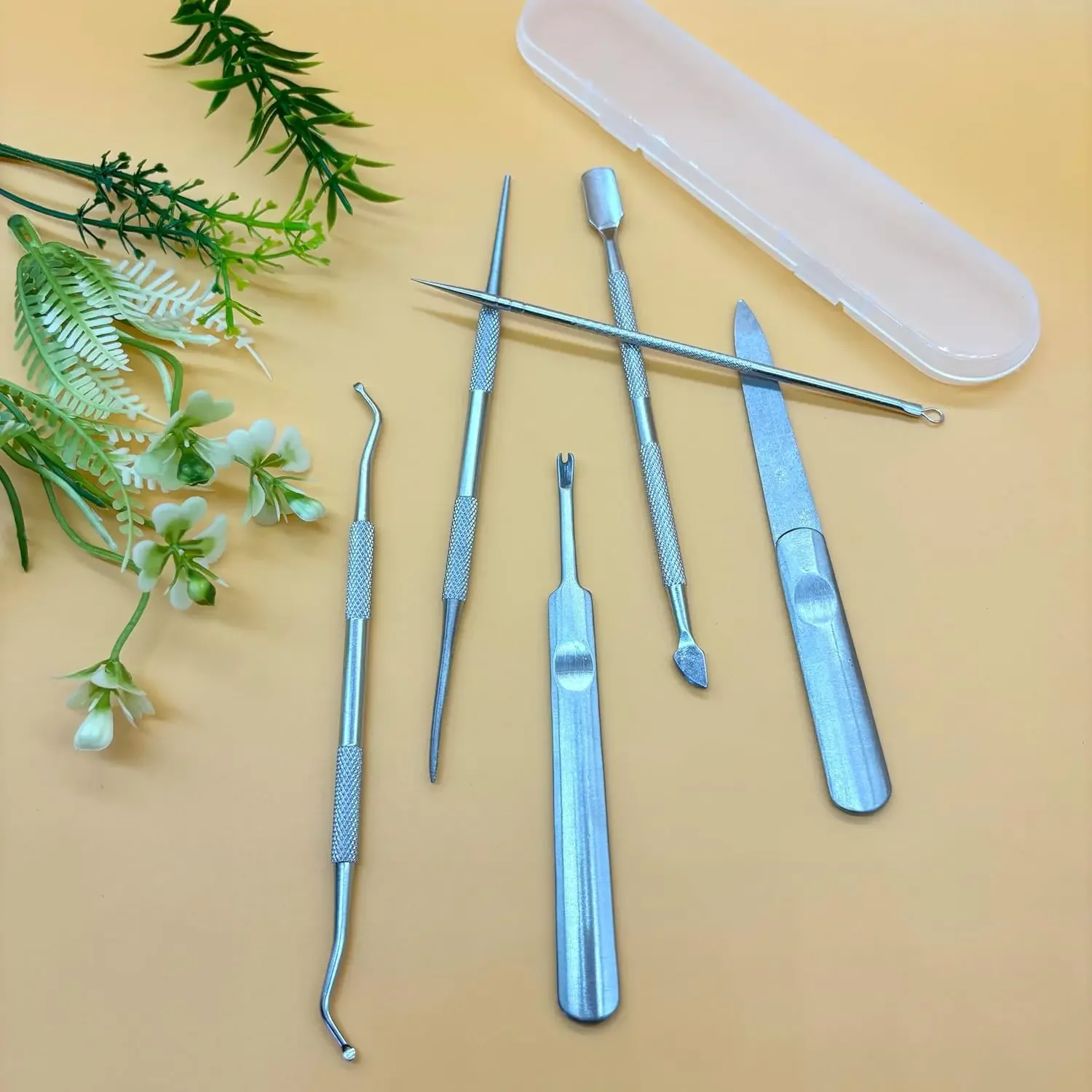 Set van 6 roestvrijstalen ingegroeide pedicure-teennagelgereedschapsset met vijl en lifters voor behandeling van ingegroeide en dikke nagels, nagelverzorging