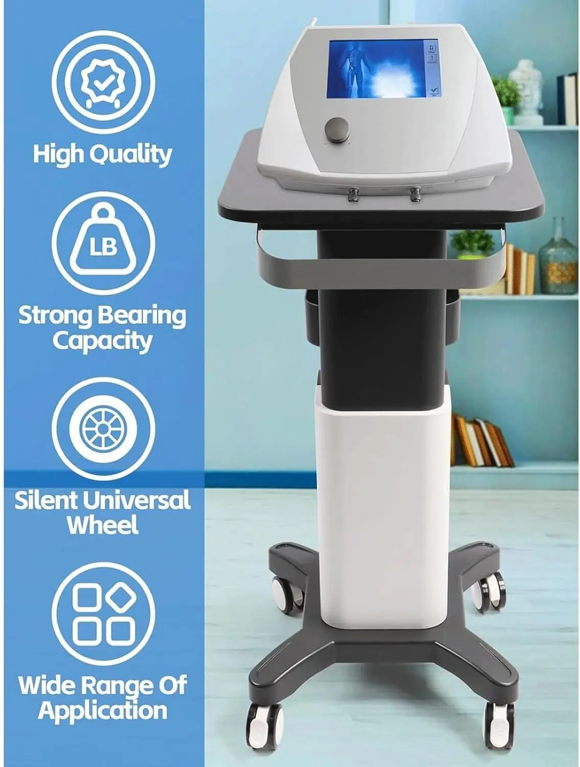 عربة صالون التجميل معدات التجميل عربة معدنية مع صامتة 360 ° عجلات دوارة صينية متعددة الوظائف لطب الأسنان لعيادات المنتجعات الصحية #4