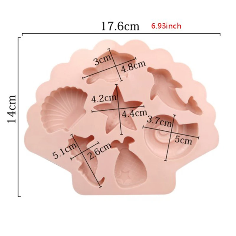 Sea Creatures Silicone Molder for Fondant Baking Cake Chocolate Resin DIY Fish Mould Cupcake Toppers Decoration Tools