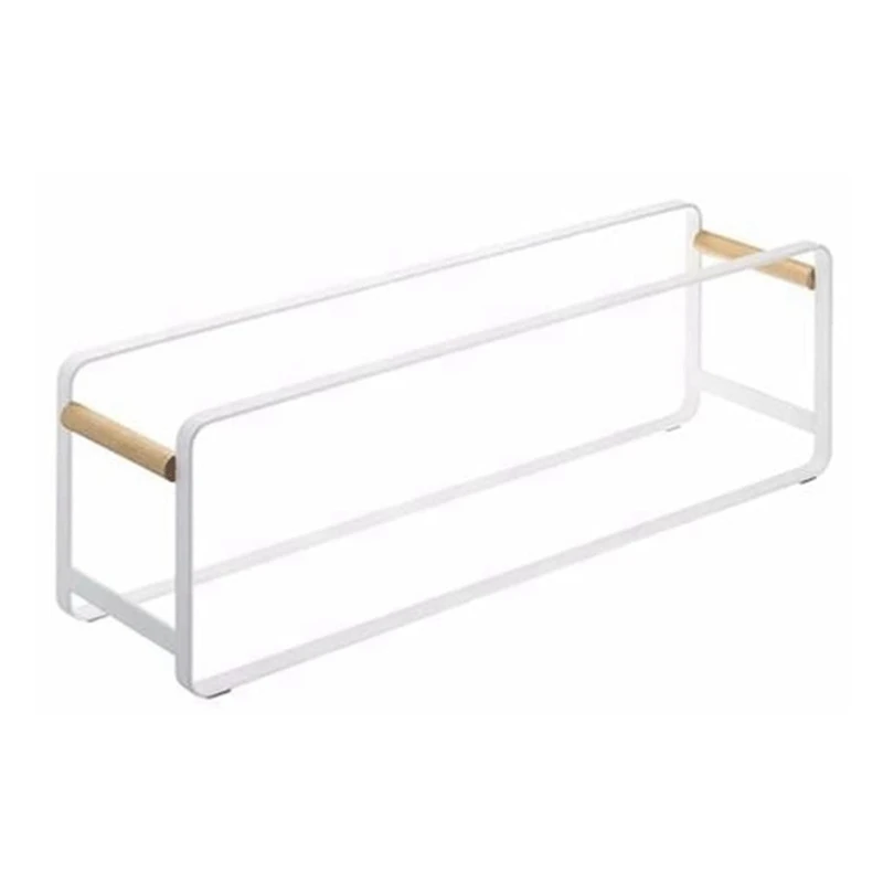 B-M 1 PCS Shoe Rack 2-Tier  Rack Wood  Shelf For Closets 20.8X5.5X6.4In  Shelf White