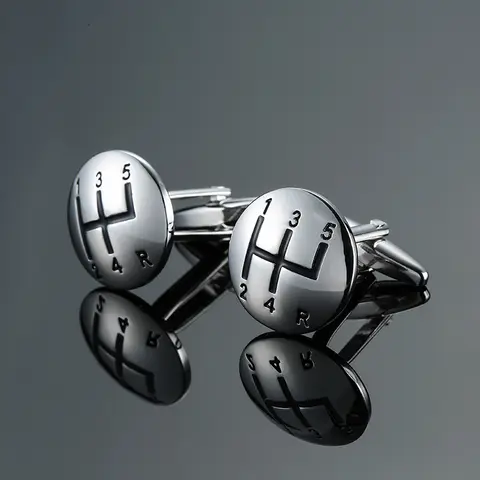 남자 프랑스어 셔츠 커프스 단추 구리 소재 라운드 자동차 기어 시프터 커프스 단추 유행 의류 액세서리 도매 Best5