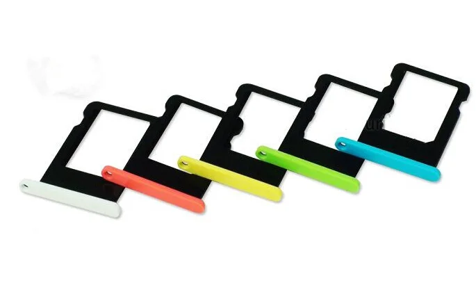 Retail 5th Colorful Sim Card Tray for iPhone 5C Sim Card Slot Card Slot Holder adapter Socket Replacement repair parts