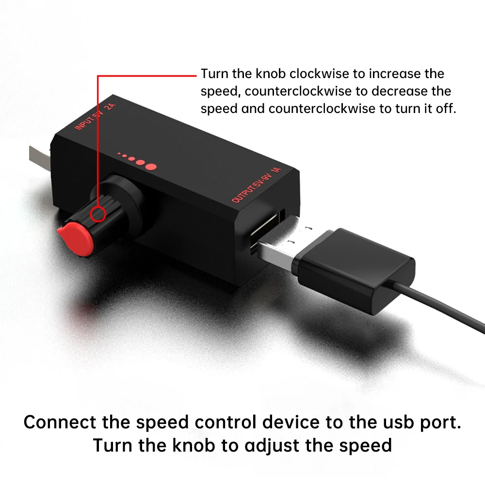 5W DC5V2A Fan Speed Controller Induction Speed Controller with Switch Protection Type-C USB Interface Laptop Cell Phone Cooling