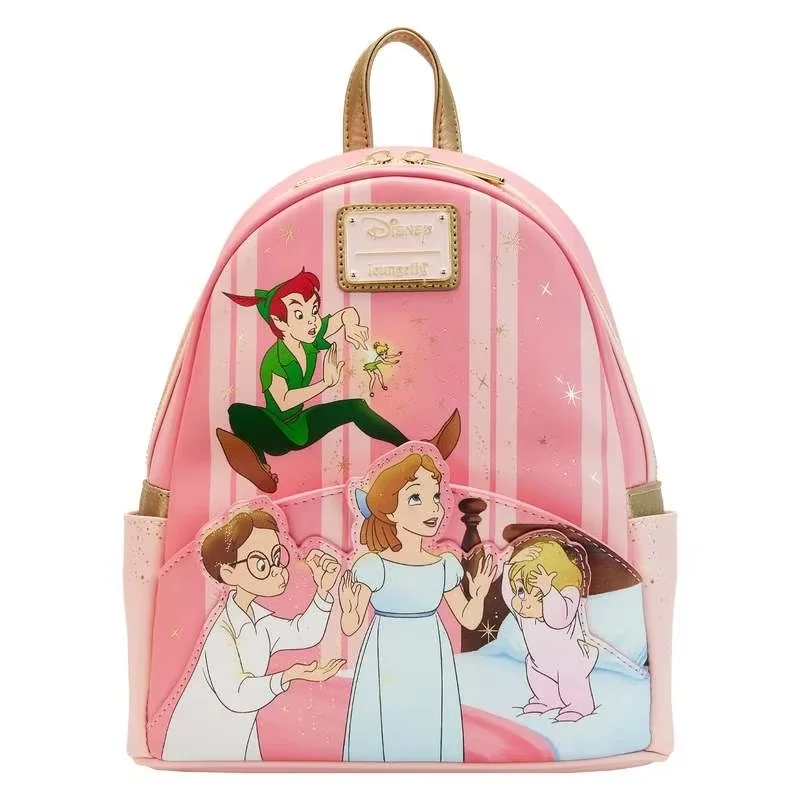 

Loungefly Disney Peter Pan 70th Anniversary Cartoon Print Double Shoulder Bag Backpack Casual Bags Children Schoolbag Travel Bag