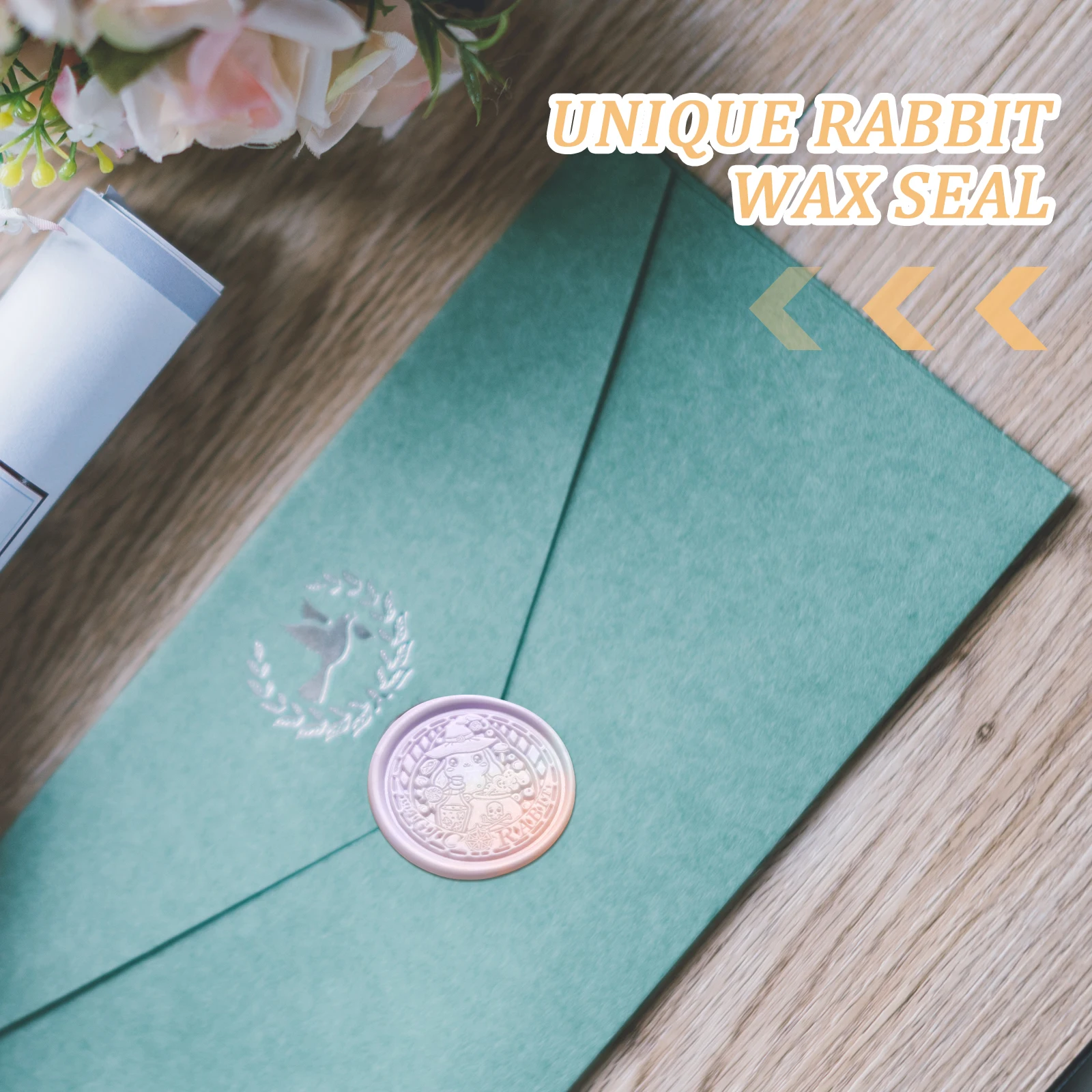 

1pc Fire Wax Seal Stamp Bunny Rabbit Envelope Decorative Golden Wedding Letter Office Sealing Elegant Durable Lovely Chic Unique