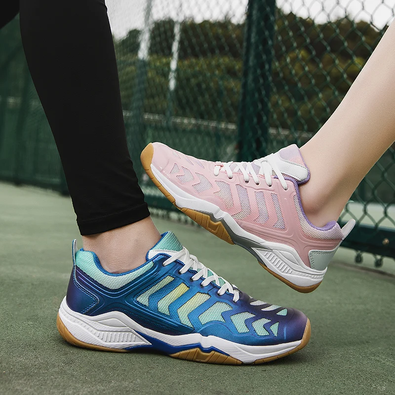 

Summer breathable mesh badminton shoes lovers table tennis shoes shock absorption professional tennis shoes anti slip and wear-r