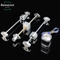 T8 Lead Screw Pitch 2mm Lead 8mm KP08/KFL08 SK/SHF8 SC8UU + Optical Axis OD8mm + Step Motor 3D Printer Guide Rail Sets