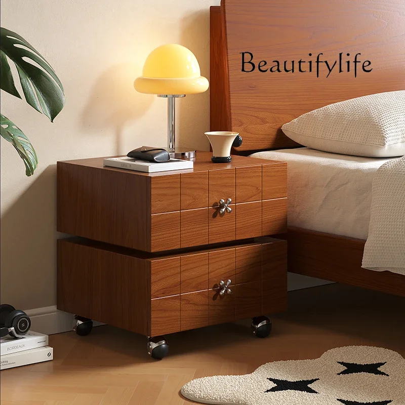 

JY Mid Century Classic Nightstand Beauty Luxury Trendy Vintage Nightstand Storage Drawer Mesa De Cabeceira Bedroom Furniture