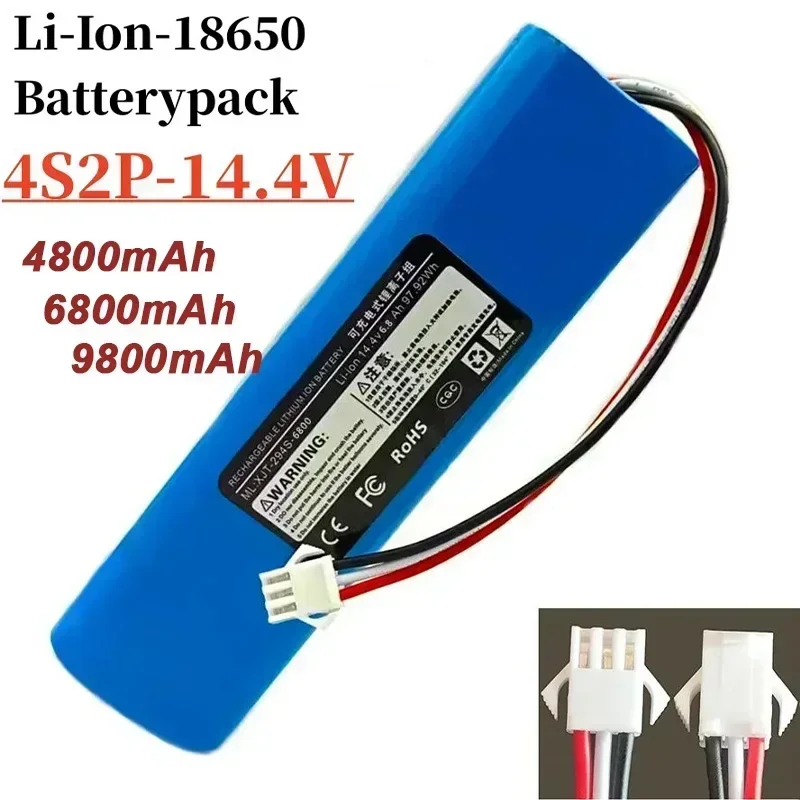 

Free Shipping 100% Original Sweeper Battery 4S2P 14.4V 4800/6800/9800mAh Rechargeable Battery Pack Replacement of Accessories