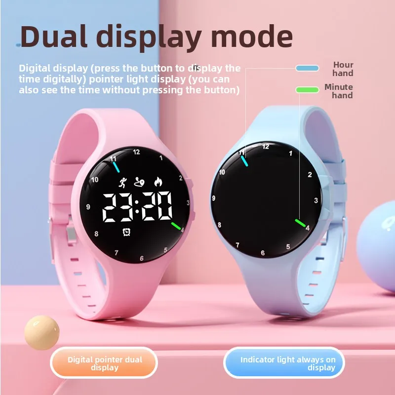 Women Sports Running Fitness Tracker Watch Waterproof Multifunctional Silent Alarm No APP Smart Bracelet for Girls