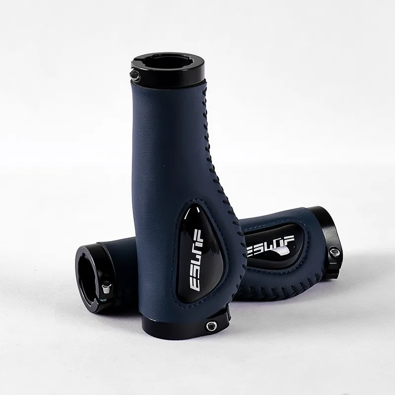 Leder Fahrrad Anti-shock Lenker Griffe Stoßdämpfung Ergonomische Berg Radfahren Anti-slip Weiche Silikon Fahrrad MTB Griffe