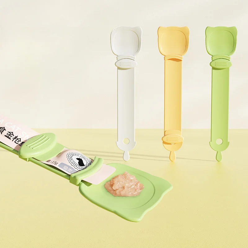 Pet Feeder Spoon Cat Snack Liquid Food Squeeze Tools Multifunctional Cat Feeding Spoon for Wet Food Treat Puppy Kitten Dispenser