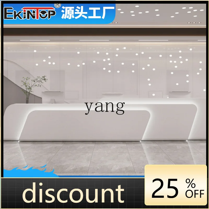 LH Reception Front Desk Modern Simple Hotel Company Lobby Reception Table Commercial
