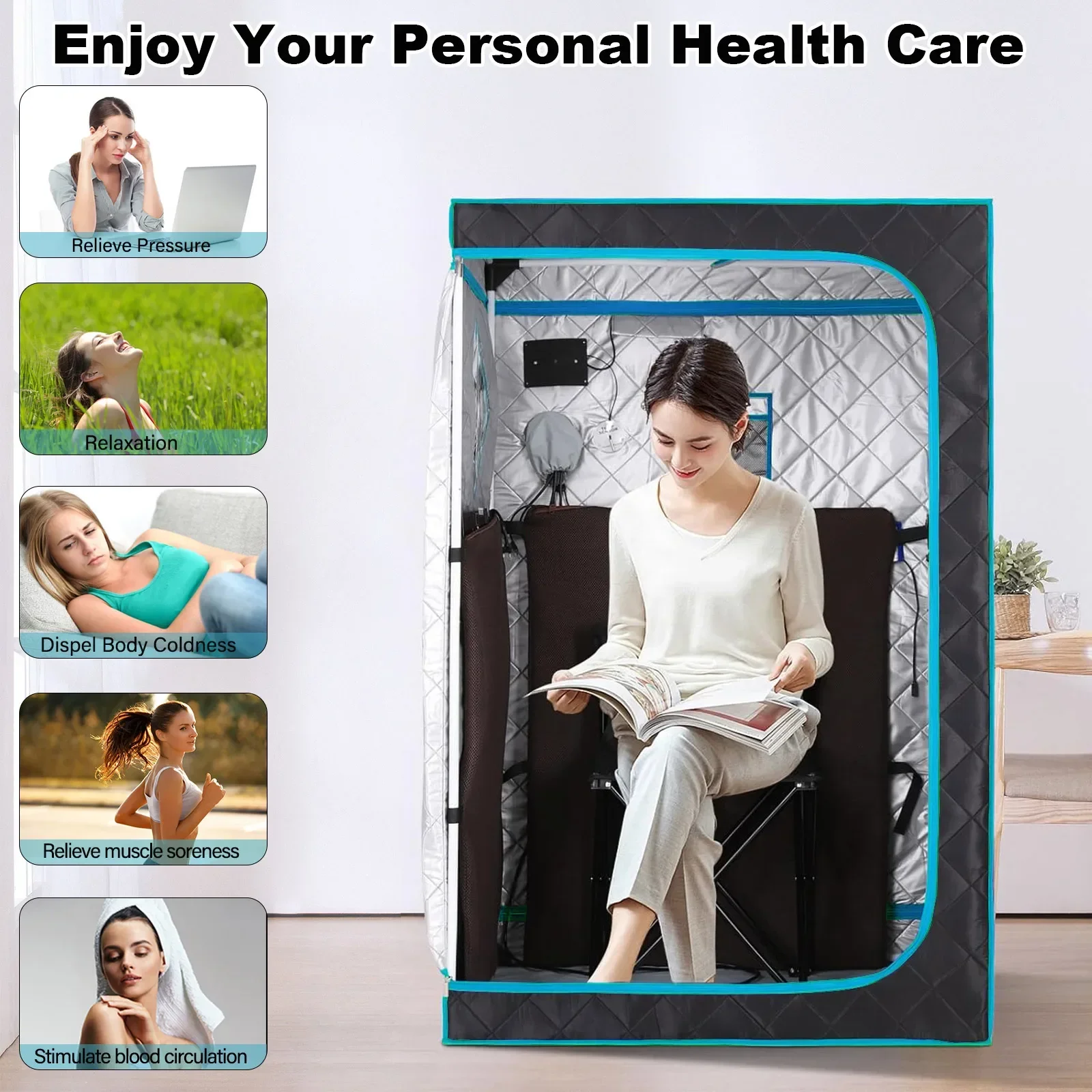 Portable Sauna Set infrared Sauna Steam Sauna Home Home Spa Relaxation and Detoxification Size 31.5*31.5*55.1inches