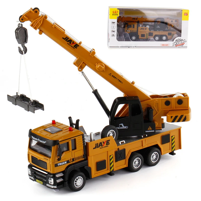 

1:50 Toys Crane Lifter Alloy Car Model Diecast Vehicles Kids Steering Linkage Children Gift Collection Simulation Toys For Boys